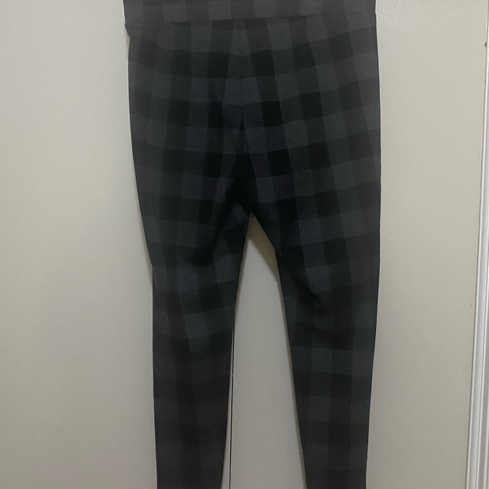 LOFT Women’s Dark Checkered Pants - Picture 2 of 5
